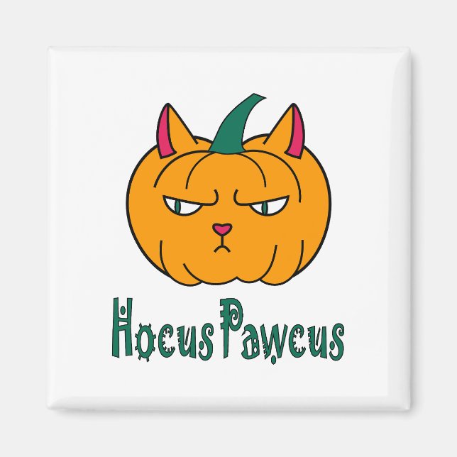 Hocus pawcus Halloween pumpingingerkattmagi Magnet (Framsidan)