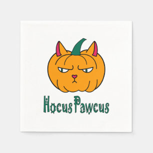 Hocus pawcus Halloween pumpingingerkattmagi Pappersservett