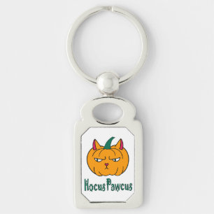 Hocus pawcus Halloween pumpingingerkattmagi Rektangulärt Silverfärgad Nyckelring