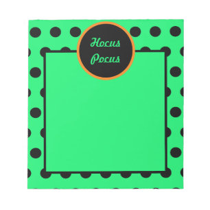 Hocus Pocus-Anteckningsblock (Neon Grönt & Black) Anteckningsblock