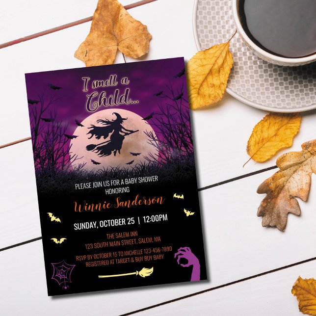 Hocus Pocus Baby Shower-inbjudan Meddelande (Skapare uppladdad)