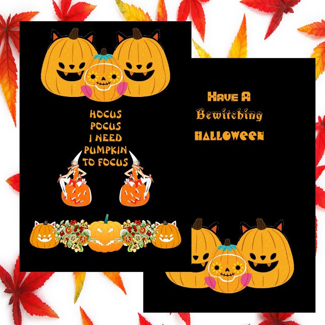 Hocus Pocus Bewitching Halloween Pumpkins Spooky Kort (Hocus Pocus Bewitching Halloween Pumpkins Spooky Card)