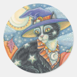 HOCUS POCUS BLACK CAT WITCH, HALLOWEEN STICKERS RD RUNT KLISTERMÄRKE