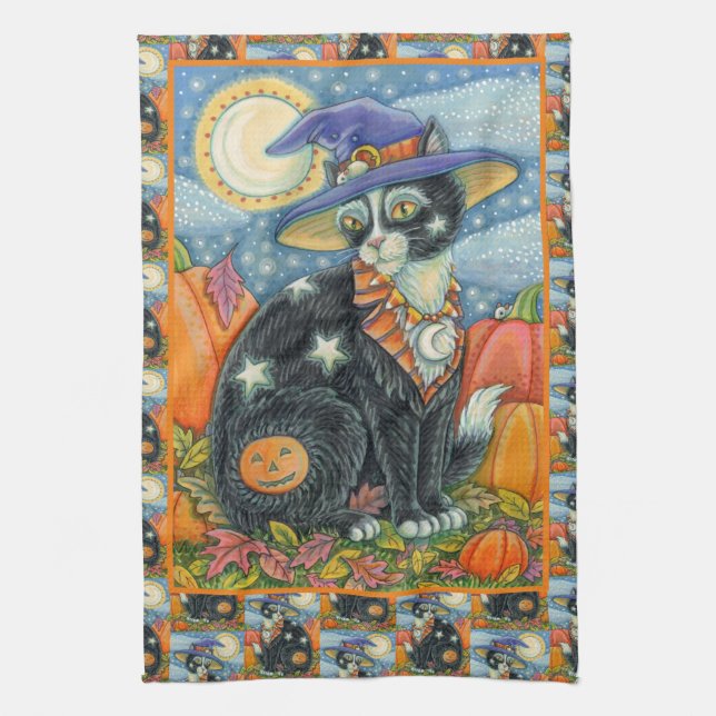 HOCUS POCUS BLACK CAT WITCH & MOUSE HALLOWEEN KÖKSHANDDUK (Vertikal)
