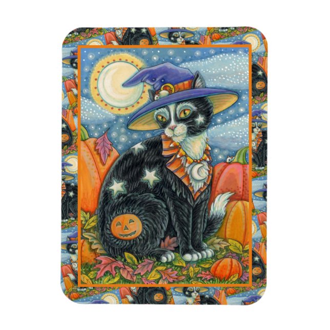 HOCUS POCUS BLACK CAT WITCH & MOUSE HALLOWEEN MAGNET (Vertikal)