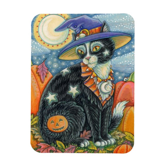 HOCUS POCUS BLACK CAT WITCH & MOUSE HALLOWEEN MAGNET (Vertikal)