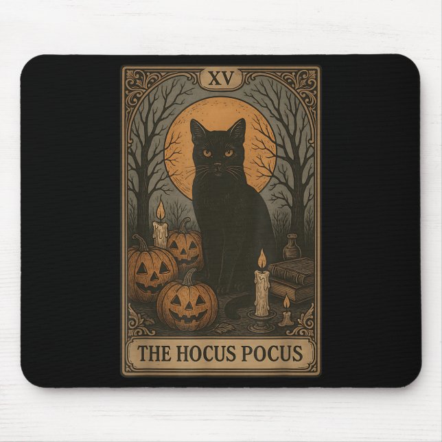 Hocus pocus cat Pumpkin Lantern Mystical Spook Musmatta (Framsidan)