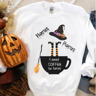 Hocus Pocus Coffee till Focus Halloween-tröja T Shirt