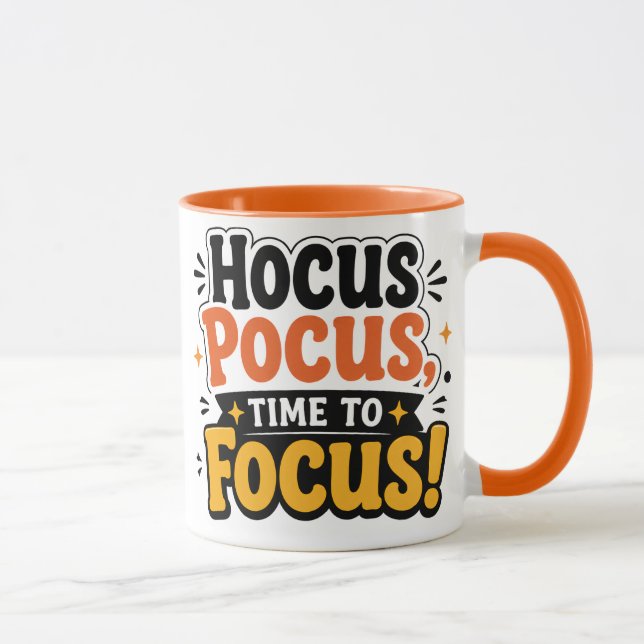 Hocus Pocus Dags att Fokusera Halloween Lärare Mug Mugg (Höger)