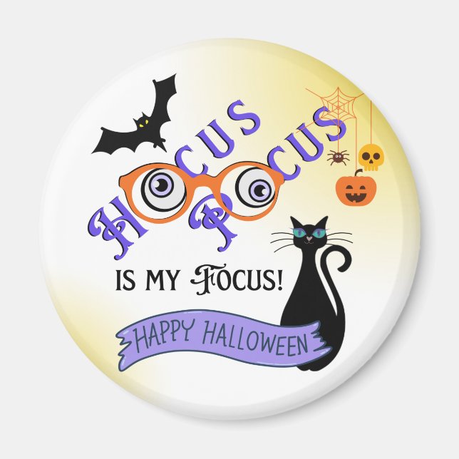 Hocus Pocus Focus Halloween Magnet (Framsidan)