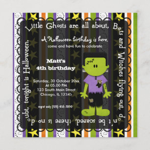 Hocus Pocus Frankenstein Birthday Inbjudningar