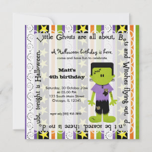 Hocus Pocus Frankenstein Birthday Inbjudningar