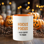 Hocus Pocus Funny Halloween-citat | ORANGE Två-Tonad Mugg<br><div class="desc">Hocus Pocus Funny Halloween-citat | ORANGE</div>