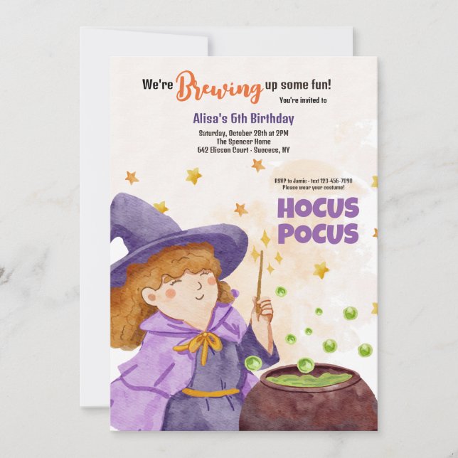 Hocus Pocus Halloween Birthday-inbjudan Inbjudningar (Framsida)