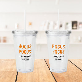 Hocus Pocus Halloween Coffee Tumbler | Funny Witch Take Away Mugg