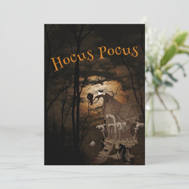 Hocus Pocus Halloween fest-inbjudan Inbjudningar (Stående Fram)