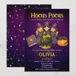 Hocus Pocus Halloween Födelsedagsfest Inbjudningar