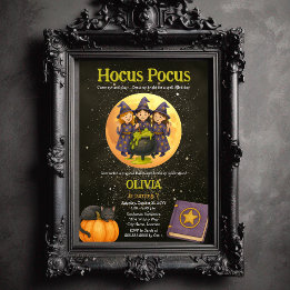 Hocus Pocus Halloween Födelsedagsfest Inbjudningar