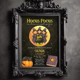 Hocus Pocus Halloween Födelsedagsfest Inbjudningar