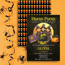 Hocus Pocus Halloween Födelsedagsfest Inbjudningar