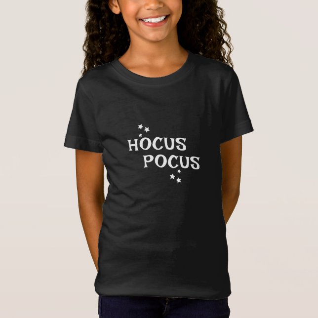 Hocus Pocus Halloween Girly Black T Shirt (Framsida)