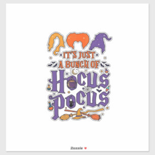 Hocus Pocus Halloween Häxor Cauldron Kvast Katt M Klistermärken