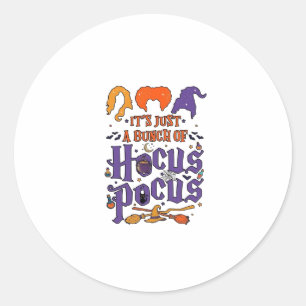 Hocus Pocus Halloween Häxor Cauldron Kvast Katt M Runt Klistermärke
