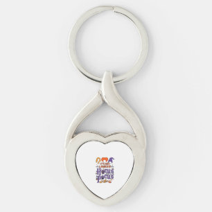 Hocus Pocus Halloween Häxor Cauldron Kvast Katt M Twisted Heart Silverfärgad Nyckelring