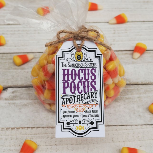 Hocus Pocus Halloween presenttagg Presentetikett (Skapare uppladdad)