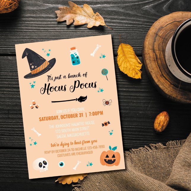 Hocus Pocus Halloweenfest-inbjudan Inbjudningar (Skapare uppladdad)