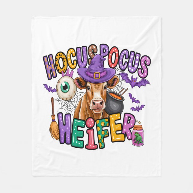 Hocus Pocus Heifer Halloween Cow Fleecefilt (Framsidan)