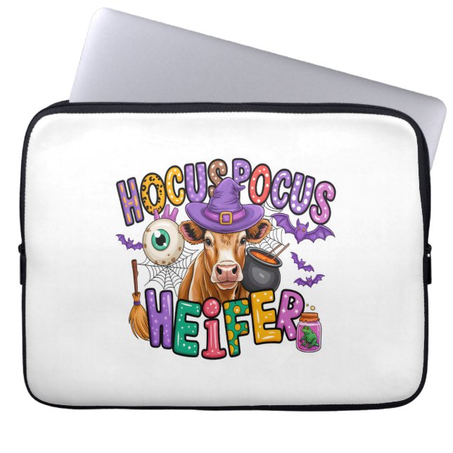 Hocus Pocus Heifer Halloween Cow Laptop Fodral (Framsidan)