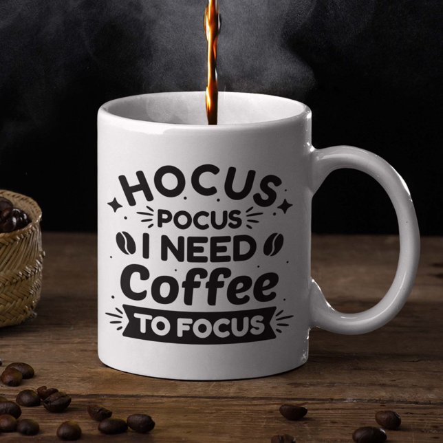 Hocus Pocus I behöver kaffe för att fokusera på ka Kaffemugg (Skapare uppladdad)
