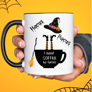 Hocus Pocus I behöver kaffe till Focus Halloween M Mugg