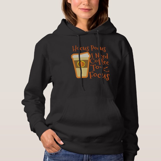 Hocus Pocus I Need Coffee to Focus Halloween Coffe T Shirt (Framsida)