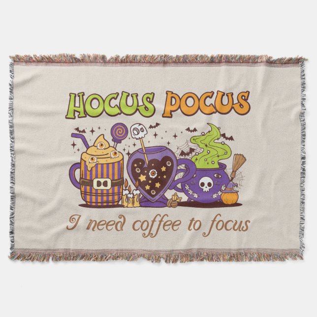 Hocus Pocus - jag behöver kaffe att fokusera på Filt (Framsidan)