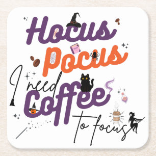Hocus Pocus Jag Behöver Kaffe För Att Fokusera Ant Underlägg Papper Kvadrat