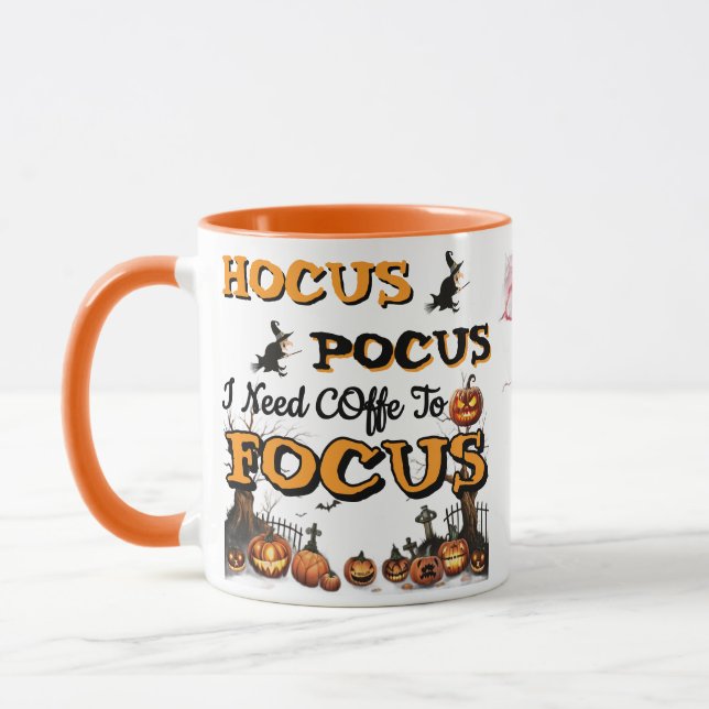 Hocus Pocus jag behöver kaffe för att fokusera Rol Mugg (Vänster)
