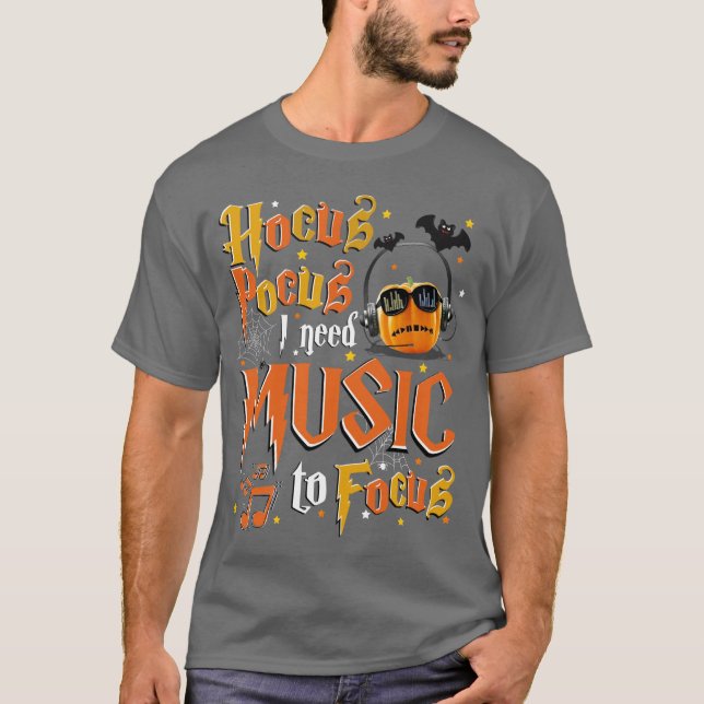 Hocus Pocus Jag behöver Music för att fokusera Hal T Shirt (Framsida)