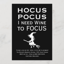 HOCUS POCUS Jag behöver Vin till FOCUS Halloween f Inbjudningar