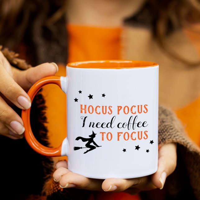 Hocus Pocus Kaffe För Att Fokusera Orange Hallowee Mugg (Skapare uppladdad)