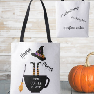 Hocus Pocus-kaffe till Focus Halloween Tote Tygkasse