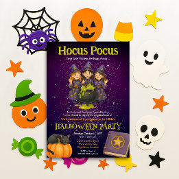 Hocus Pocus Kids Halloween fest Inbjudningar