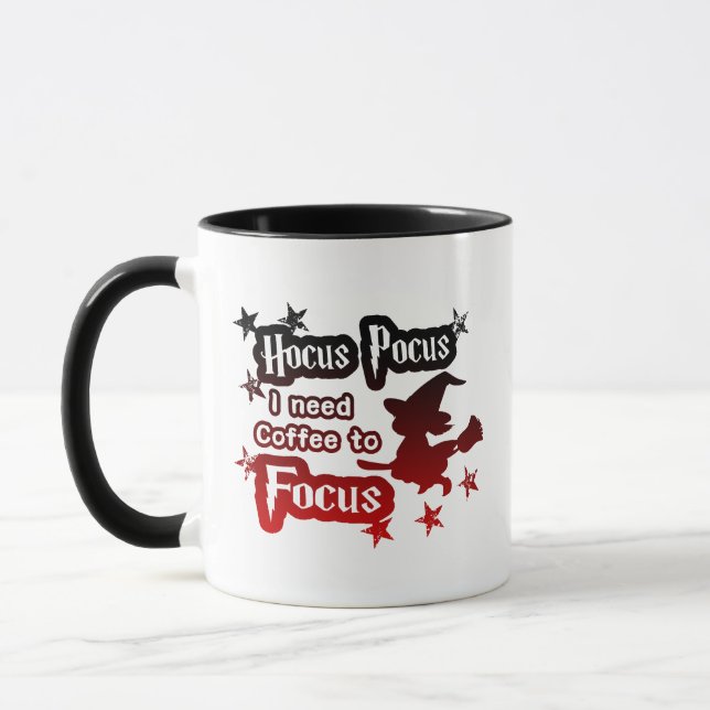 Hocus Pocus Magic Focus Modern Red & Black Mugg (Vänster)