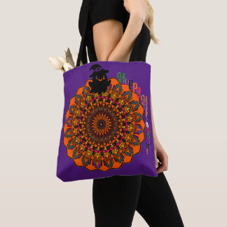 Hocus Pocus Mandala Halloween-handväskan -Handrita Tygkasse