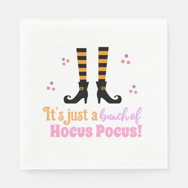 Hocus Pocus Modern Halloween Orange Lila Quote Pappersservett (Framsidan)