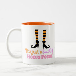 Hocus Pocus Modern Halloween Orange Lila Quote Två-Tonad Mugg