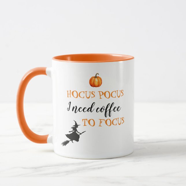 Hocus Pocus Modern Orange och Black Halloween Mugg (Vänster)
