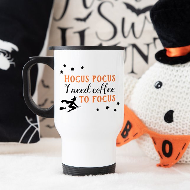 Hocus Pocus Modern Orange och Black Halloween Resemugg (Skapare uppladdad)