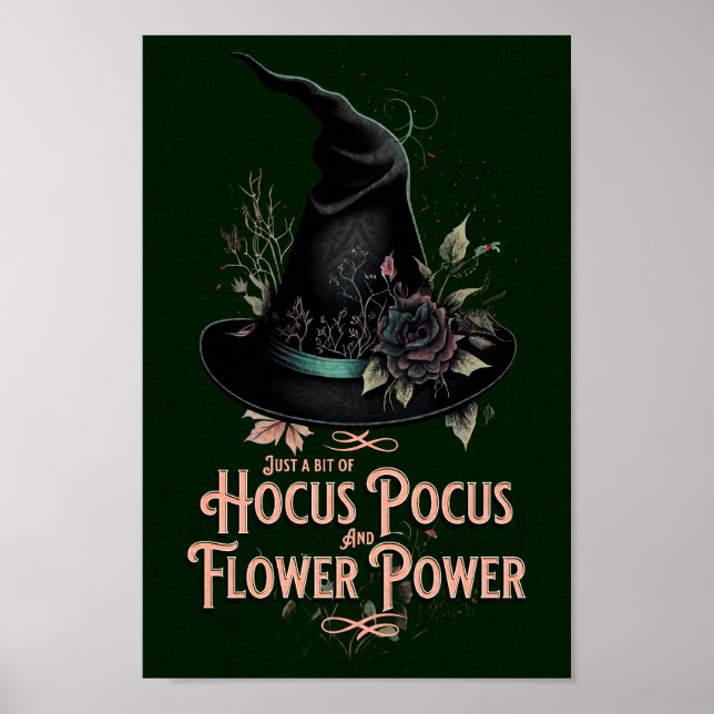 Hocus Pocus och Flower Power Witchy Poster (Framsidan)